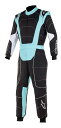 alpinestars(アルパインスターズ)　KMX-3 V2 S KART SUIT BLACK/TURQUOISE サイズ：140 【for KIDS/JUNIOR】 品番：3351720-1076-140