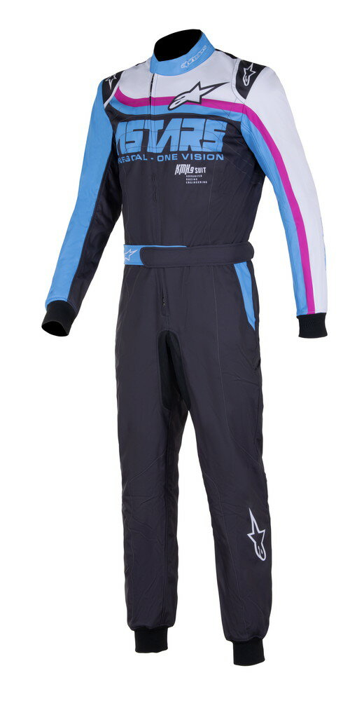 alpinestars(アルパインスターズ)　KMX-9 V3 GRAPHIC2 KART SUIT BLACK CYAN FUCHSIA サイズ：46 品番：3356324-1734-46 1