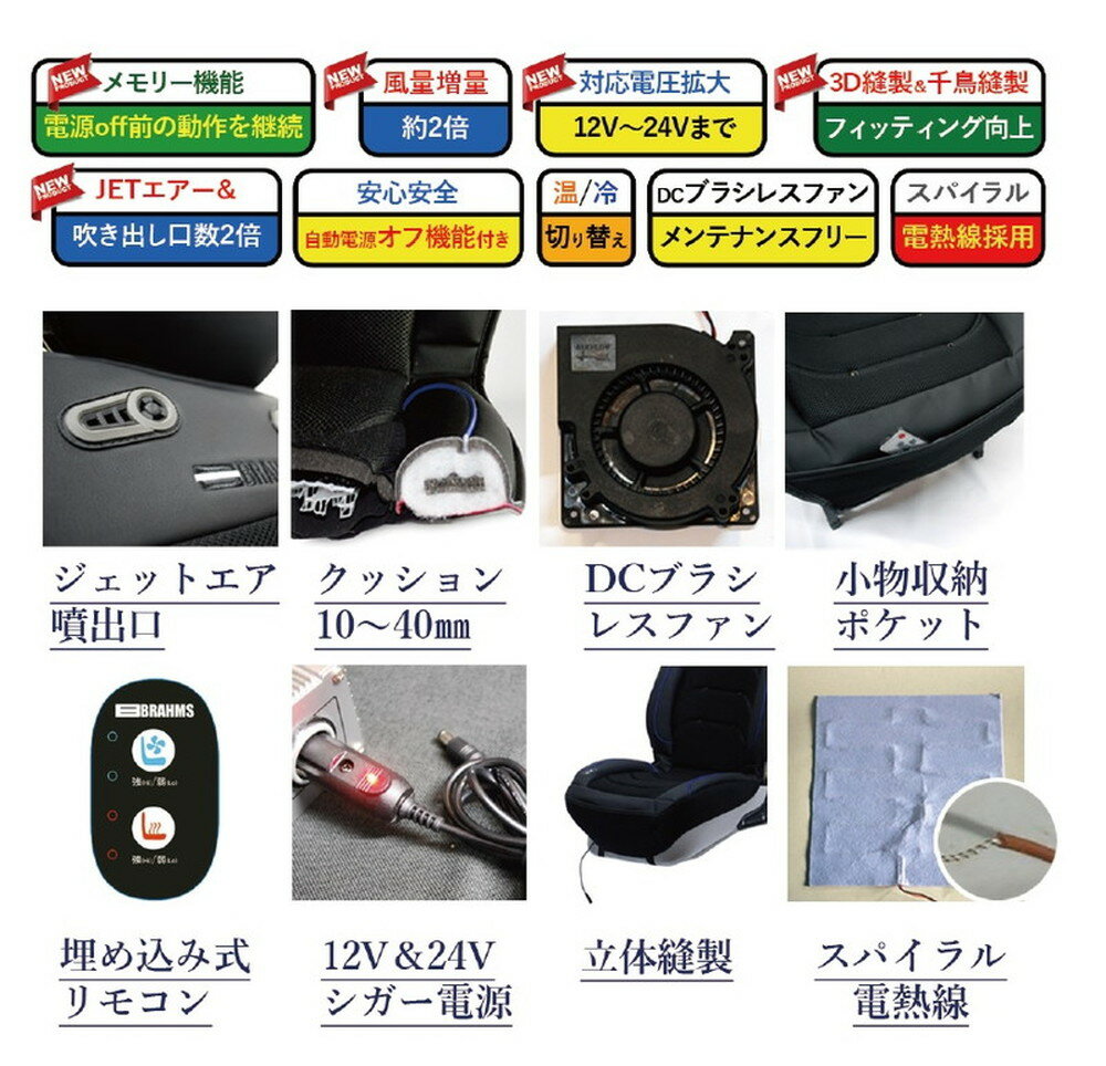 BRAHMS(ブラームス)Hotamp;Coolシートカバー3DC12V/24V車対応品番:BRS-03