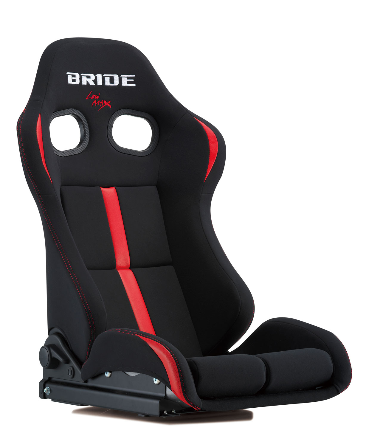 BRIDE(ブリッド) リクライニングシート STRADIA III REIMS FRP製/シルバーシェル ブラック&レッド ロークッション 品番：G72BNF
