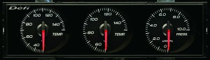 Defi(デフィ) DIN Gauge Style21 3連メーター 白文字/赤指針　品番：DF14403