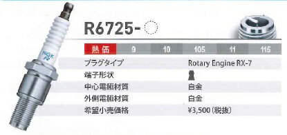 NGK レーシングプラグ R6725-11 【4311】 一体形 11番