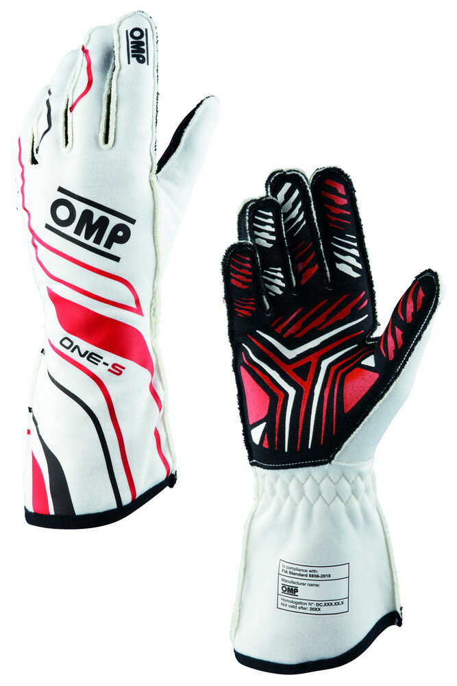 OMP ONE-S GLOVES ホワイト【サイズ L】（レーシンググローブ） 品番：IB0-0770-A01-020-L