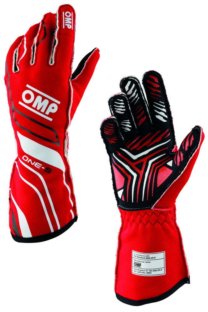 OMP ONE-S GLOVES レッド【サイズ L】（レーシンググローブ） 品番：IB0-0770-A01-061-L