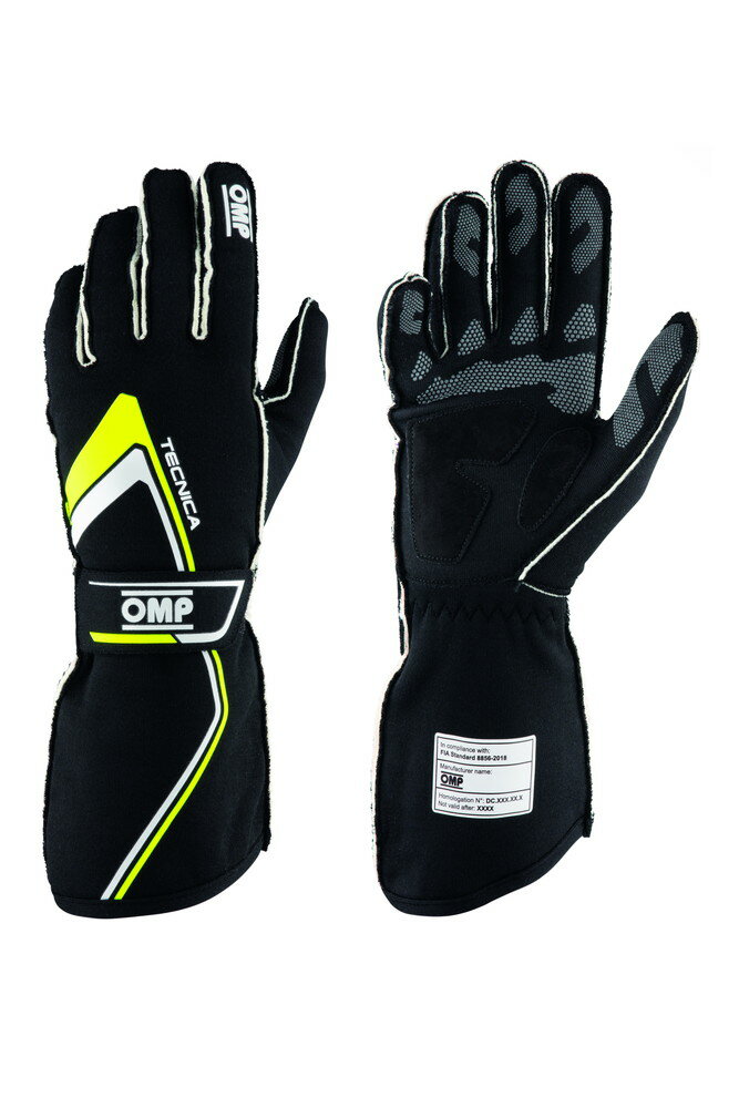 OMP TECNICA GLOVE ブラック／フルオイエロー【サイズ S】（レーシンググローブ） 品番：IB0-0772-A01-178-S