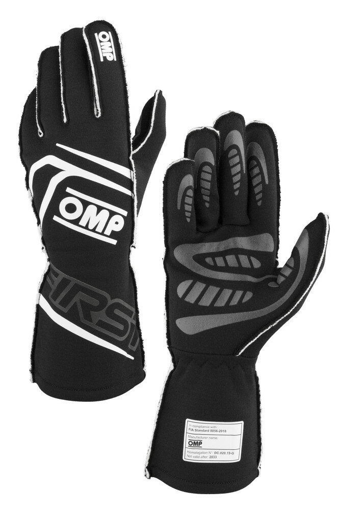 Gloves - OMP FIRST ブラック【サイズ M】（レーシンググローブ） 品番：IB0-0776-B01-071-M