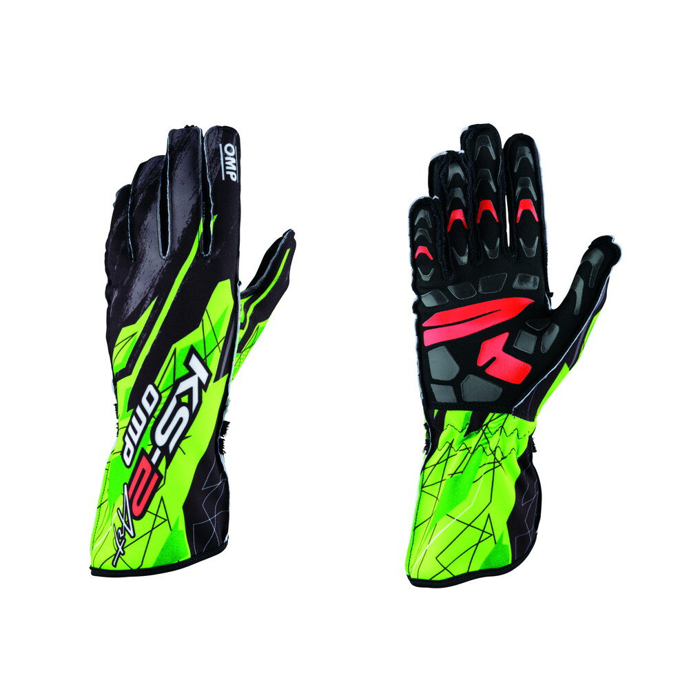 OMP KS-2 ART KART GLOVE ブラック／フルオグリーン【サイズ L】（カートグローブ） 品番：KB0-2748-A0..