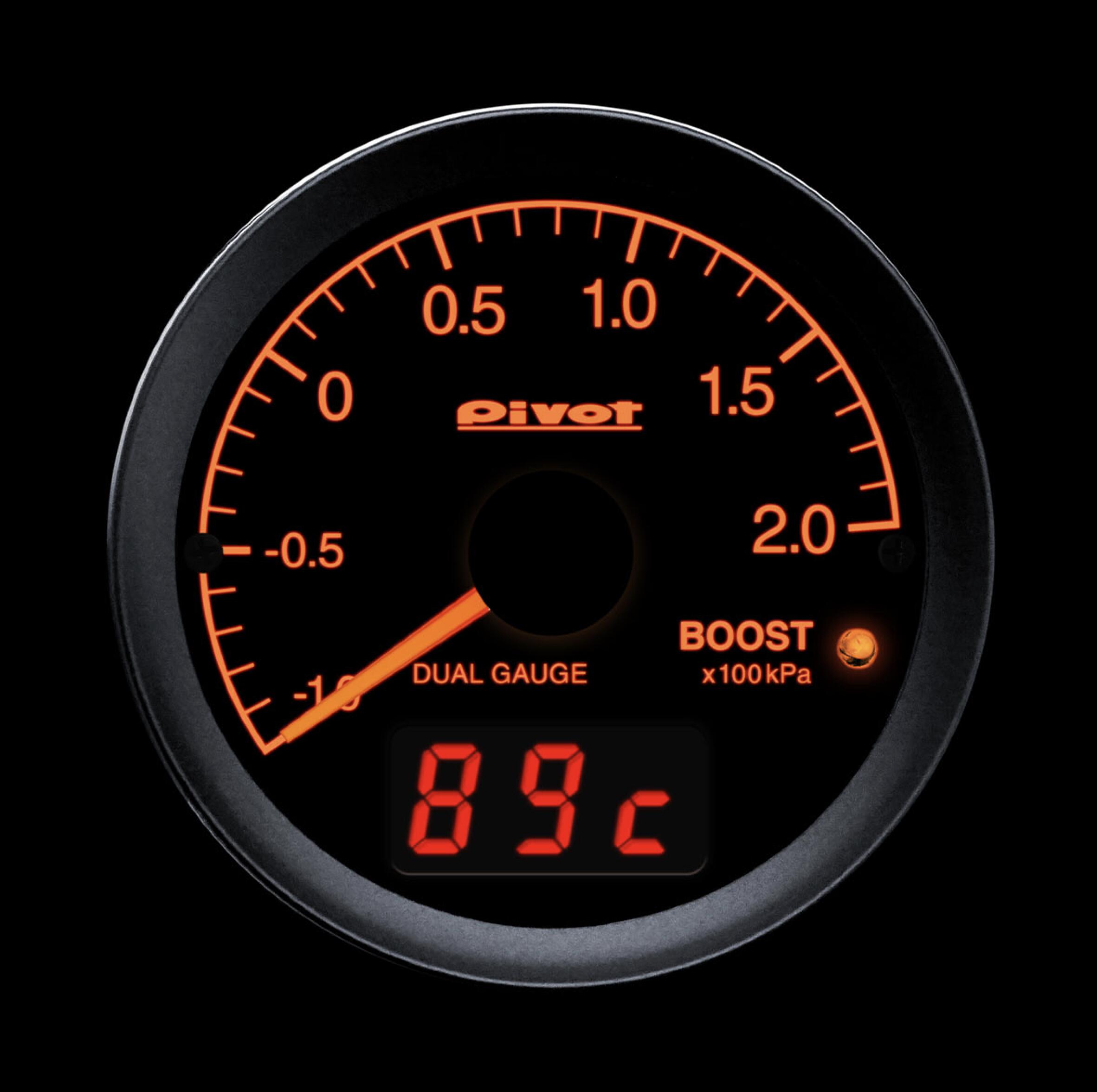 Pivot(ピボット) デュアルゲージRS ブースト計 オレンジ照明 [DUAL GAUGE RS］ 品番：DRX-BO