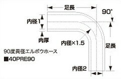 SAMCO サムコ 燃料異経レデューサーエルボウホース FB325＞275 76＞63 品番：40PRE...