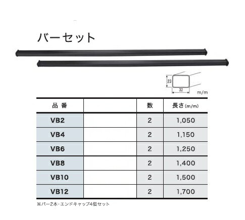 TUFREQ(タフレック) システムキャリア ベースSET (バー+脚) 【マツダ AZオフロード H10.10-H26.3】 品番：VB4-FRA1 (Code：S-1)