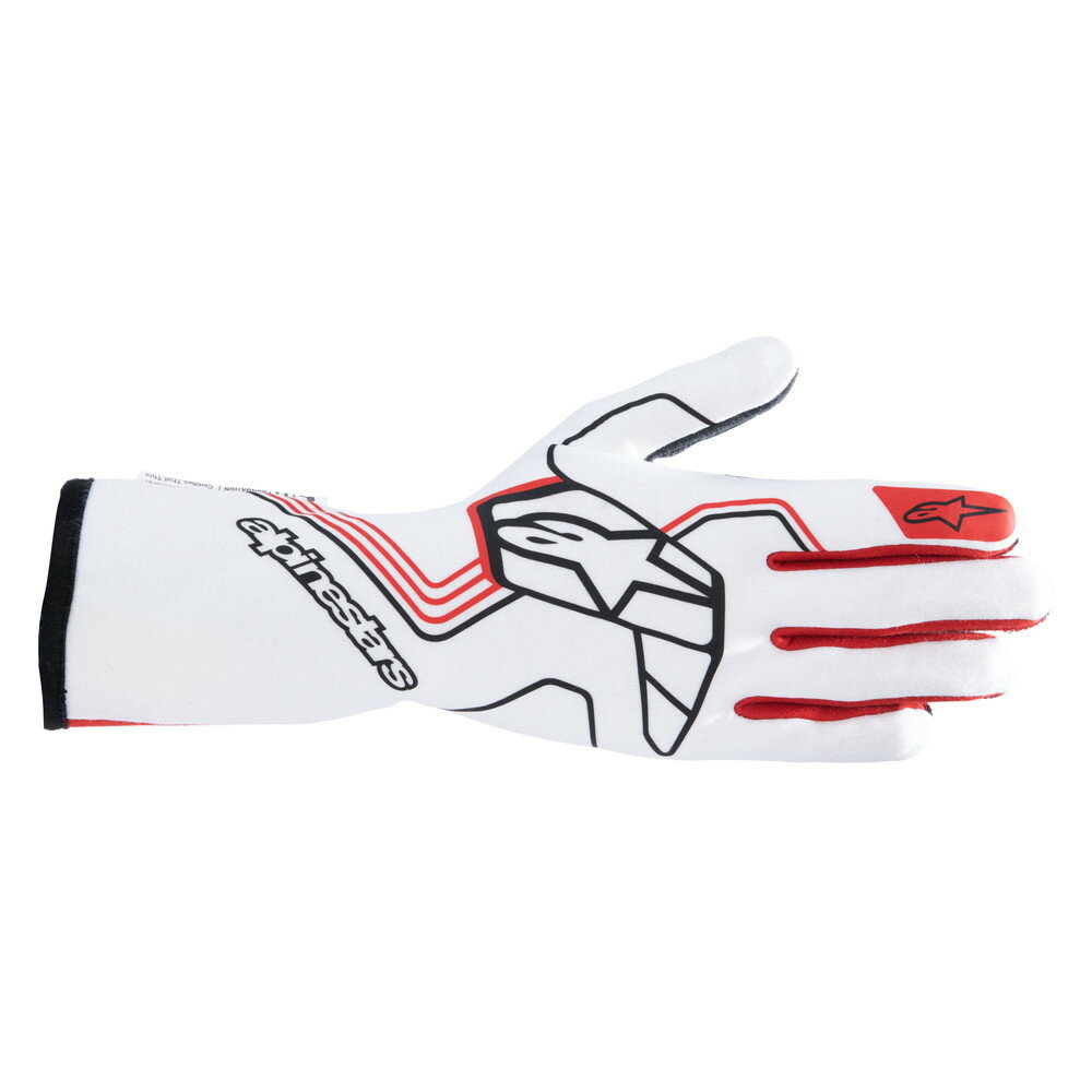 alpinestars(アルパインスターズ)　TECH-1 RACE V4 GLOVES WHITE RED サイズ：M 品番：3552024-23-M