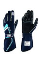 OMP TECNICA GLOVE ネイビーブルー/シアン【サイズ L】(レーシンググローブ) 品番:IB0-0772-A01-244-L(2)