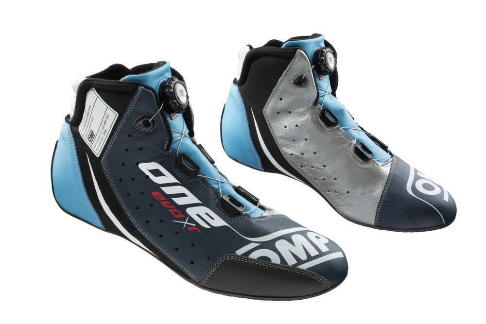 OMP ONE EVO R SHOE ネイビーブルー／シルバー／シアン【サイズ 41】（レーシングシューズ） 品番：IC0-0805-B01-246-41