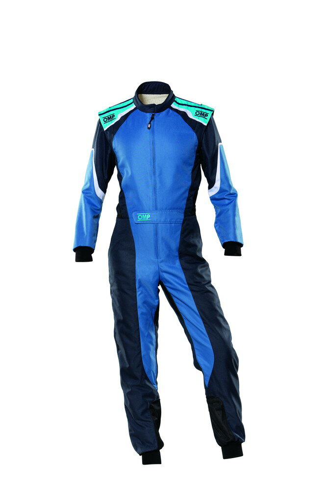 OMP KS-3 KART SUIT ブルー／ホワイト／シアン【サイズ 46】（カートスーツ） 品番：KA0-1727-A01-242-46