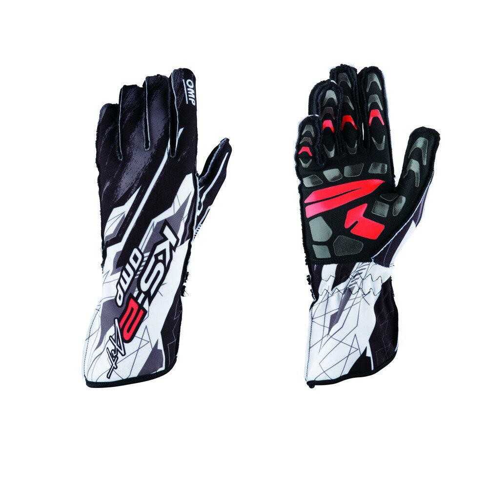OMP KS-2 ART KART GLOVE ブラック／ホワイト【サイズ S】（カートグローブ） 品番：KB0-2748-A01-076-S(2)
