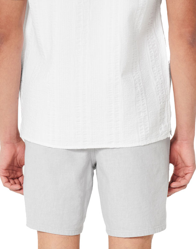 ホリスター パンツ HOLLISTER 正規品 メンズ パンツ【XL/XXLサイズ】 大きいサイズ 高級 リネンストレッチ混 ショートパンツ 通気性 機能性5ポケット ウエストバンド カジュアル リゾート アメカジ ヘザーライトグレー メール便 最短当日発送 送料無料