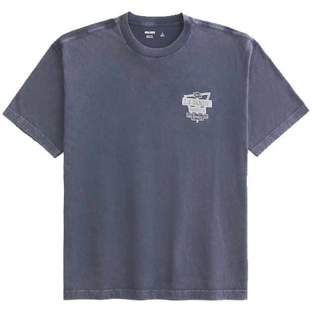 ホリスター Tシャツ 正規品 メンズ M/L 大きいサイズ 薄手 ソフトコットン 左胸 バックプリント ストリート系 ボクシーフィット トップス インナー アメカジ 【ウォッシュドネイビー】 メール便 即日発送 HOLLISTER nanamode-10005561 nanamode サンプル画像2