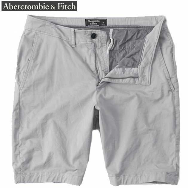 アバクロ パンツ メンズ パンツ ショートパンツ ボトムス 上質 ツイル素材 ひざ丈 ストレッチ ジッパーフライ留め アメカジ 大きいサイズ【USA30】【USA32】アイリッシュグレー メール便 送料無料 Abercrombie & Fitch Men アバクロンビー&フィッチ 正規