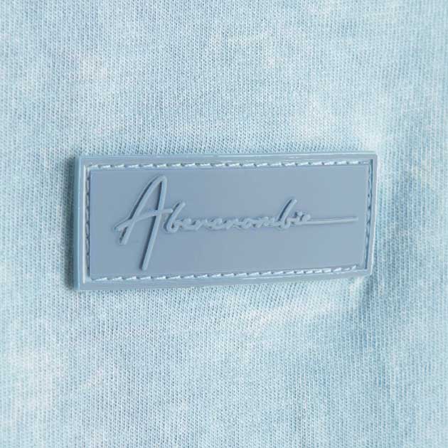 アバクロ ロンT メンズ 長袖 上質 ソフトコットン 無地 ラバーロゴ ドロップショルダー オーバーサイズ アメカジ 大きいサイズ 【XLサイズ】 ライトウォッシュブルー 追跡可能メール便 最短当日発送 Abercrombie & Fitch アバクロンビー&フィッチ 【正規品】