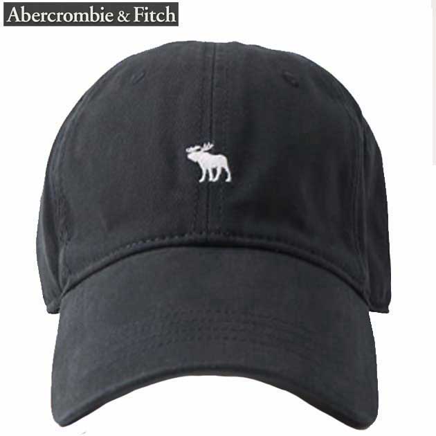 アバクロ メンズ キャップ 上質 コットン cap 帽子 バックメタルストラップ キャップ アイコン刺繍 ブランド小物 男女兼用 アメカジ 大きいサイズ【OEN SIZE】ブラック 送料無料 あす楽 Abercrombie & Fitch アバクロンビー&フィッチ 正規
