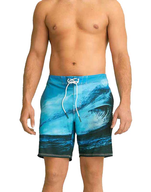 アメリカンイーグル スイムパンツ メンズ ボードショーツ 水着 海水パンツ ストレッチ ウエーブ柄プリント ブランドスイムウェア メンズファッション アメカジ 大きいサイズ 【Lサイズ】 ブルー 追跡可能メール便 最短当日発送 American Eagle 正規品