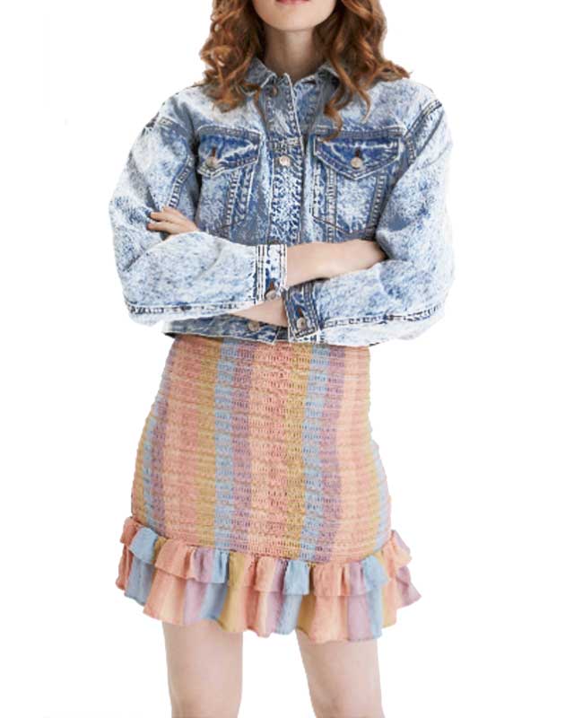 アメリカンイーグル ジージャン レディース デニムジャケット 上質 アシッド加工 ハードウォッシュ クロップ丈 オーバーサイズ アウター アメカジ 【XSサイズ】ライトアシッドウォッシュブルー 最短当日発送 American Eagle アメリカンイーグル 正規品