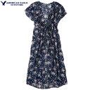 アメリカンイーグル ドレス AMERICAN EAGLE 正規品 レディース 【ONE SIZE】 kimono キモノ 羽織物 シフォン 薄手 花柄プリントウエストゴム ロング丈 アメカジ フリーサイズ ネイビー ブルー メール便 最短当日発送 送料無料|詳細画像
