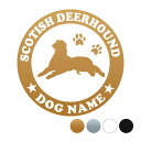 スコティッシュディアハウンド【丸型】オリジナルドッグステッカー ペット ステッカー DOGステッカー ドッグシルエット切り抜き 犬ステッカー 犬 車 ステッカー...
