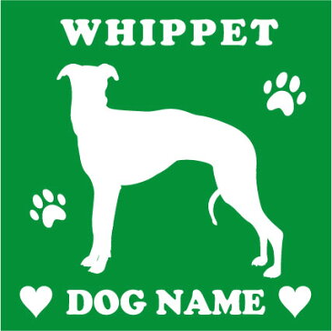 ウィペット 【スクエア型】 ペット ステッカー DOGステッカー ドッグシルエット切り抜きシール 犬 ステッカー ネーム 入り 犬 犬ステッカー 犬 車 ステッカー 転写 ステッカー 愛犬 プレゼント