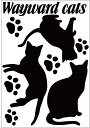 ウォールステッカー【Wayward cats】〜気ままな猫達〜ウォール ステッカー/WALL STICKER/インテリアシール/壁 シール/壁ステッカー/猫/ネ...