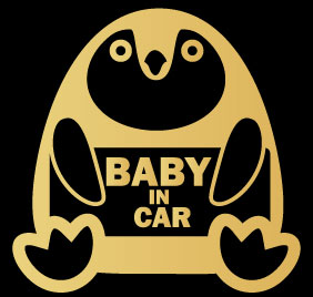 【baby in car ステッカー ベビーインカー ステッカー】ペンギン 赤ちゃんが乗ってます ベビーインカー ステッカー プレゼント 出産祝い 車　ステッカー 防水 かわいい 子供 あかちゃん BABY IN CAR　ステッカー BABY IN CAR　シンプル