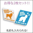 ドッグ ステッカー 【スクエアタイプ】2枚セットサイズは3種類カラーは15色の中からお選び頂けます