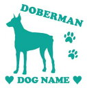 ドーベルマン 【スクエア型】 ペット ステッカー DOGステッカー ドッグシルエット切り抜きシール 犬　ステッカー ネーム 入り 犬　犬ステッカー 犬 車 ステッカー 転写 ステッカー 愛犬 プレゼント