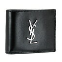 サンローラン SAINT LAURENT 二つ折り財布 ホック式小銭入れ モノグラム MONOGRAM 463249 0SX0E ネロ ブラック YSLメタルロ...