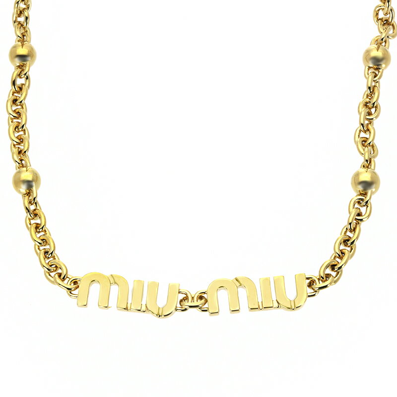 ミュウミュウ MIUMIU ネックレス ペンダント 5IC059 2F7U MIU LOGO CHAIN レディース 女性 アクセサリー ロゴ 【並行輸入品】