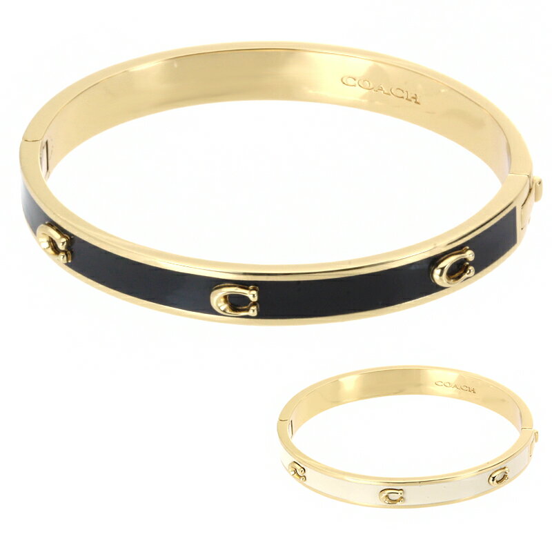 コーチ バングル ブレスレット レディース 18cm イエローゴールドカラー ブラック ホワイト 37422719 【並行輸入品】