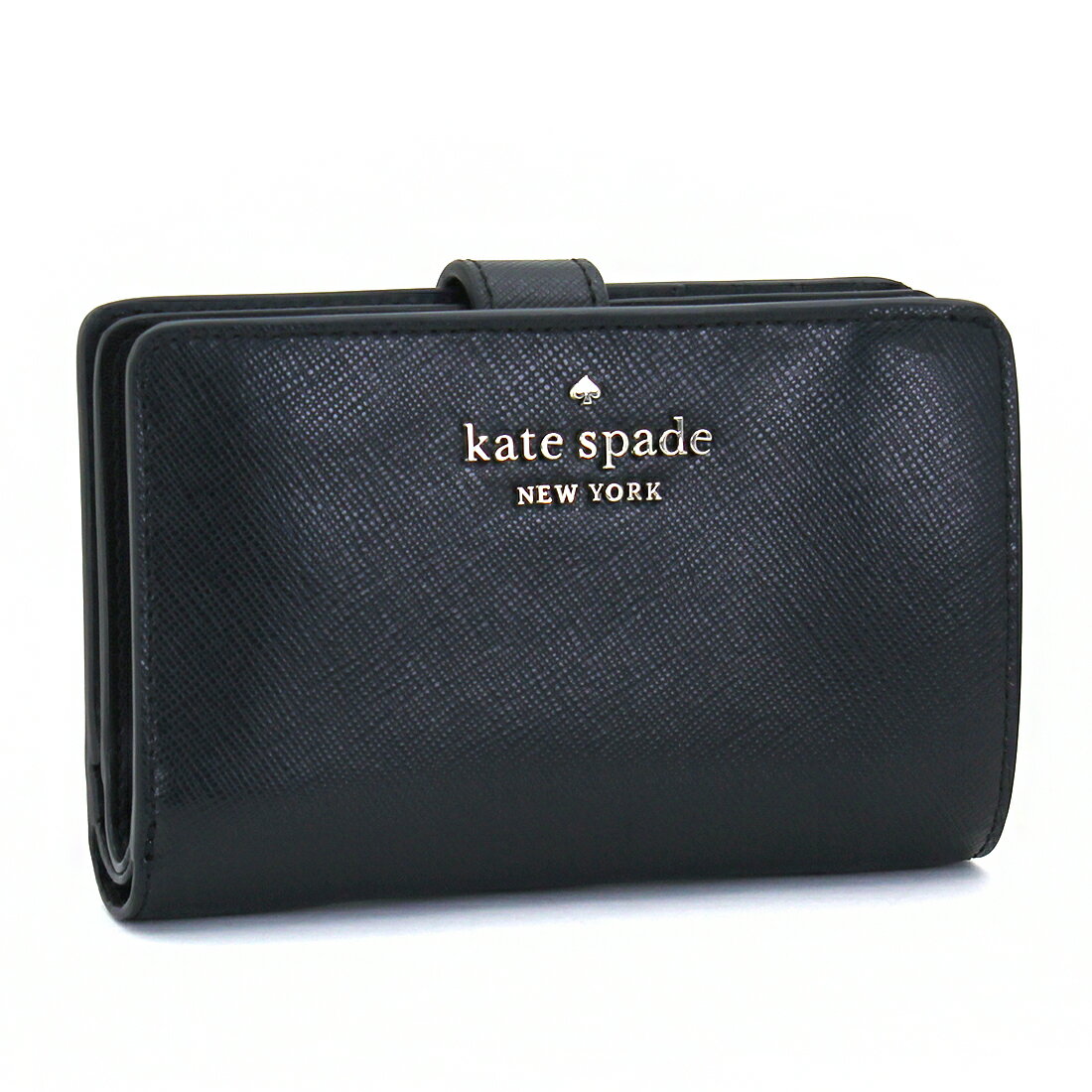 ケイト・スペード ニューヨーク 二つ折り財布 レディース 【訳あり】 キズありの為 ケイトスペード KATE SPADE 二つ折り財布（L字ファスナー小銭入） アウトレット WLR00128 ブラック