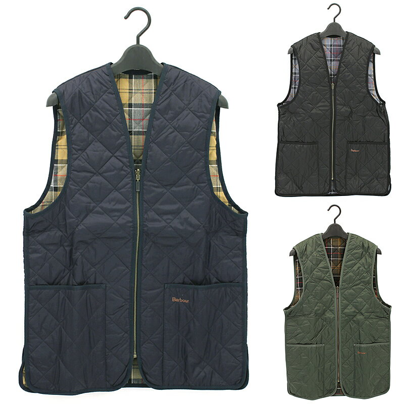 バブアー Barbour キルティングベスト ジレ ジップインライナー ジャケットライナー リバーシブル キルテッドウェストコート Quilted Waistcoat Zip-In Liner MLI0001 メンズ 英国王室御用達 ダイヤモンドキルティング ロゴ刺繍