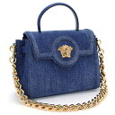 ヴェルサーチェ VERSACE バッグ ハンドバッグ（ショルダー付） 2WAY ショルダーバッグ ラ メドゥーサ LA MEDUSA DBFI039 1A04287 デニム地 クロスボディ 斜め掛け 肩掛け 2種類のショルダーストラップ