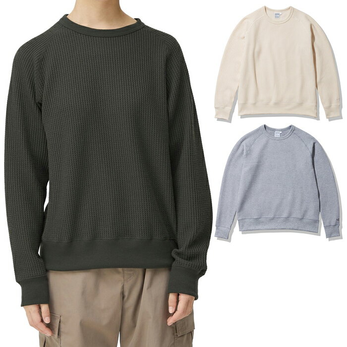 ノースフェイス THE NORTH FACE ロングスリーブウォームワッフルクルー L/S Warm Waffle Crew 長袖Tシャツ NTW62032 レディース 国内正規品 ダークグレー ホワイト グレー クルーネック リサイクル素材 通気性 保温性 裏起毛 ゆったりシルエット イージーケア UVプロテクト