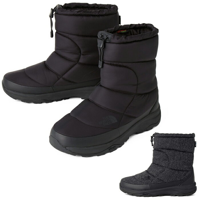 楽天ナナパージュノースフェイス THE NORTH FACE ヌプシ ブーティ ウォータープルーフ VII Nuptse Bootie WP VII スノーブーツ シューズ 靴 NF52272 ユニセックス 国内正規品 ウィンターブーツ ブラック リサイクル素材 中綿入り 防水 軽量 保温性 はっ水加工 ヴィブラムソール