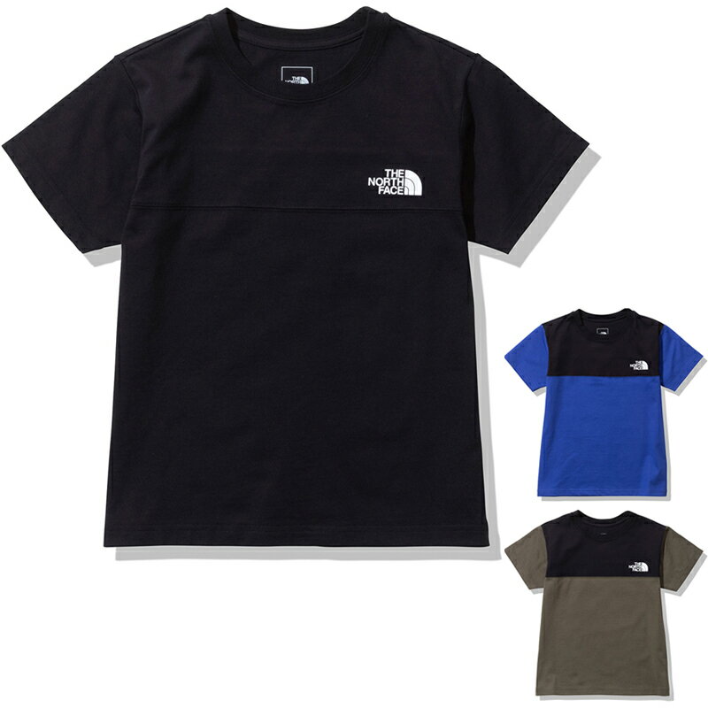 楽天ナナパージュノースフェイス THE NORTH FACE ショートスリーブカラーブロックティー S/S Color Block Tee 半袖Tシャツ NTJ32332 キッズ ジュニア 国内正規品 オーガニックコットン 柔らか 切り替えデザイン UV対策