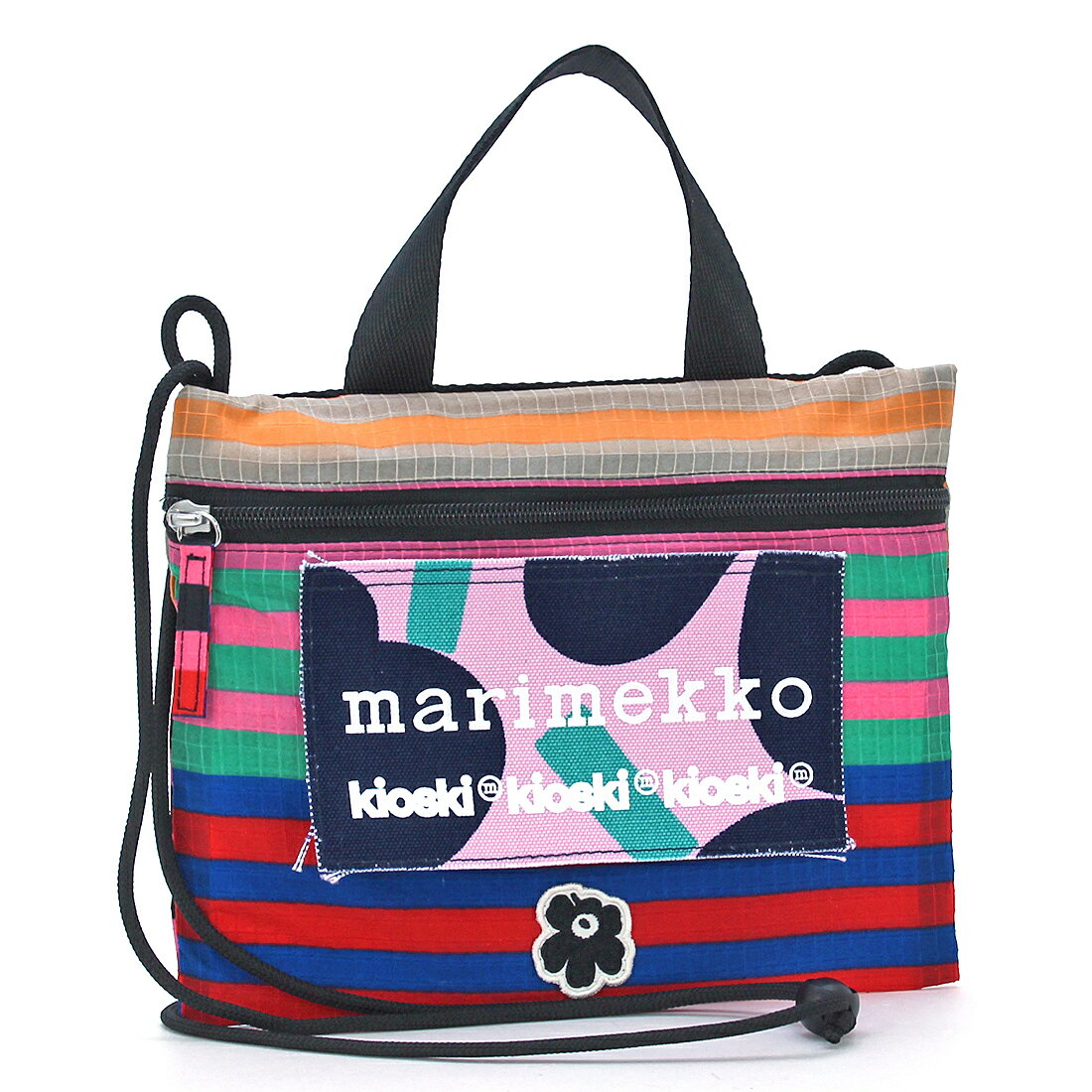 マリメッコ マリメッコ キオスキ marimekko kioski バッグ ショルダーバッグ サコッシュ FUNNY CROSS POCKET TASARAITA 091985 ミニサイズ 薄型 北欧 ボーダー マルチカラー レディース