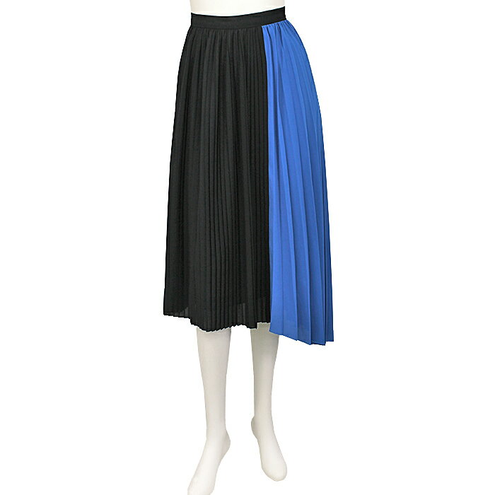 ケンゾー KENZO プリーツスカート ミモレ丈 PLEATED ASYMMETRIC F952JU1005AF レディース アシンメトリー バイカラー