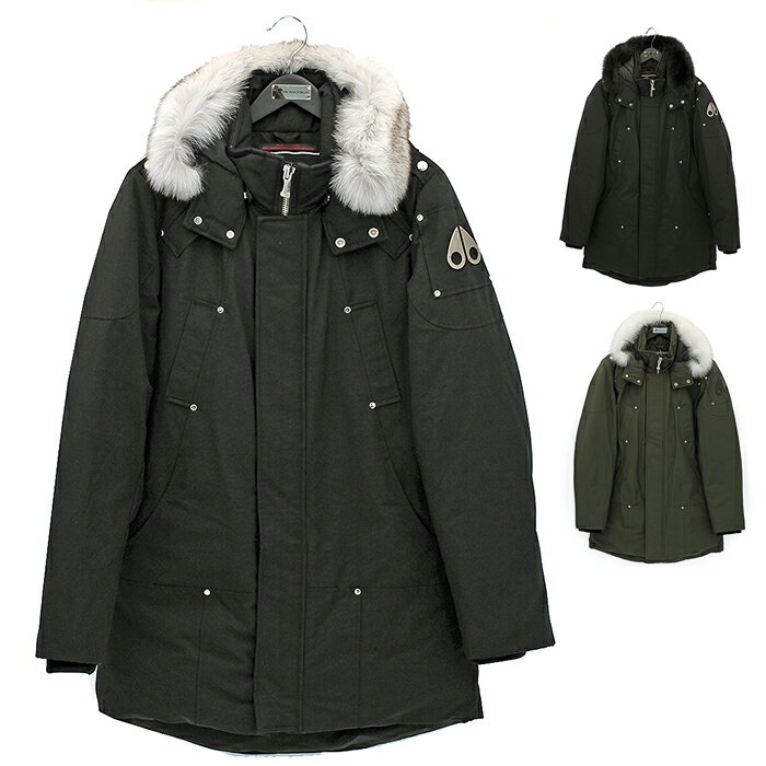 ストックプライス ムースナックルズ MOOSE KNUCKLES ダウンコート STIRLING PARKA 防寒 ミドル丈 カナダ フォックスファー フード取り外し 袖口ファスナー MK4661MP メンズ ブラック カーキ