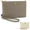 トリーバーチ TORY BURCH KIRA PEBBLED TOP-ZIP CROSSBODY ミニショルダーバッグ クラッチ スリム コンパクト ソフトレザー 本革 61385 トリバーチ レディース アイボリー グレージュ