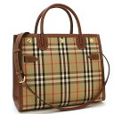 バーバリー BURBERRY バッグ ハンドバッグ（ショルダー付） スモールタイトル SMALL TITLE 8025274 1 アーカイブベージュ ショルダーバッグ 肩掛け スタッズ バーバリーチェック スクエア型 B5収納可能