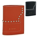 マルニ MARNI 二つ折り財布 ホック式小銭入れ PFMOQ14ULP LV520 レディース 型押しレザー 本革 コンパクト 箔押しロゴ スタッズ オレンジ...
