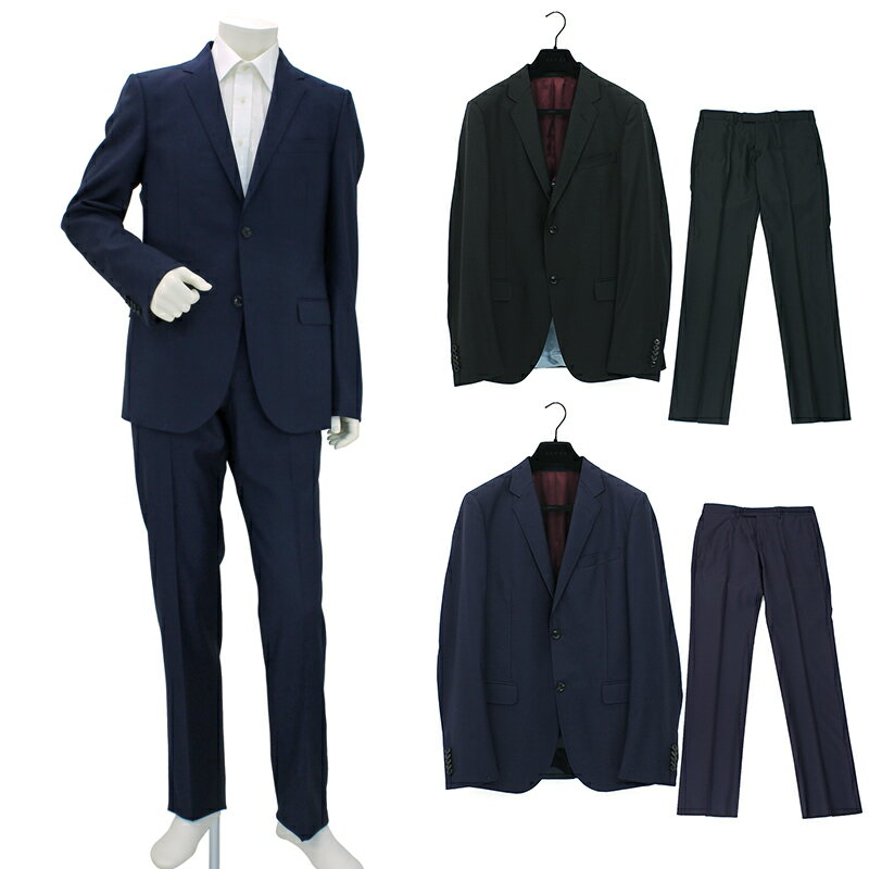 グッチ ジャケット&パンツ セットアップ スーツ メンズ 背広 ウール 裾上げ未 ノータック ノッチドラペル ブラック/ネイビー 48/50/52/54 406...