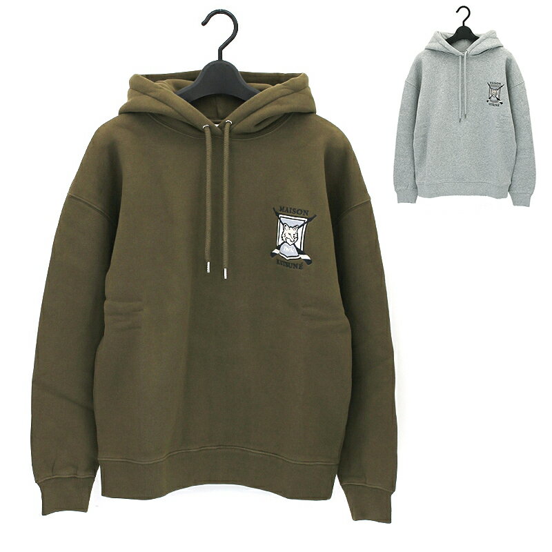 メゾンキツネ MAISON KITSUNE コットンパーカー 長袖 スウェット カレッジフォックスエンブロイダリーコンフォートフーディ COLLEGE FOX EMBROIDERED COMFORT HOODIE LW00702KM0307 ユニセックス レディース メンズ コットン シンプル ワンポイント 無地 ゆったり